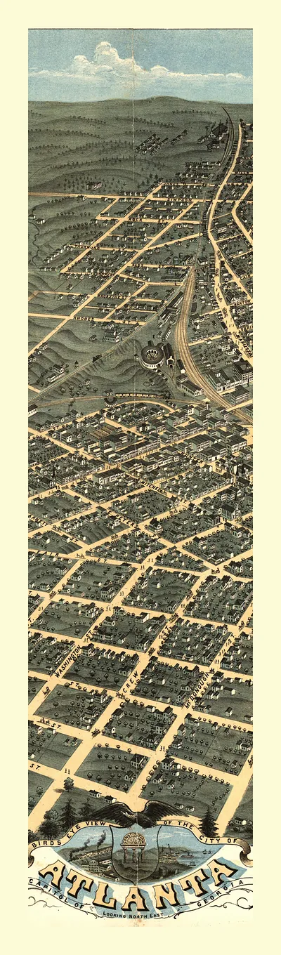Birds Eye View of the City of Atlanta, Capitol of Georgia