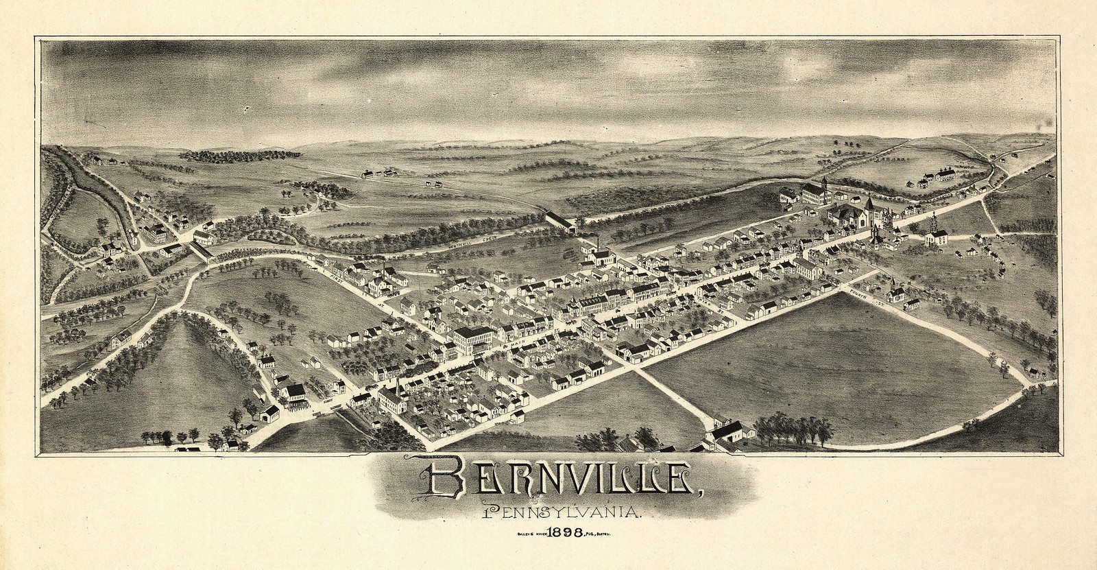 Bernville, Pennsylvania, 1898, 1898 — antique map