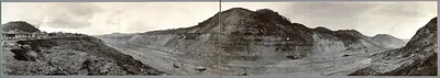 Panoramic photograph of the Culebra Cut excavation, Panama Canal