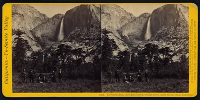 Yo-Semite Fall, from Hutchings, stereoview card