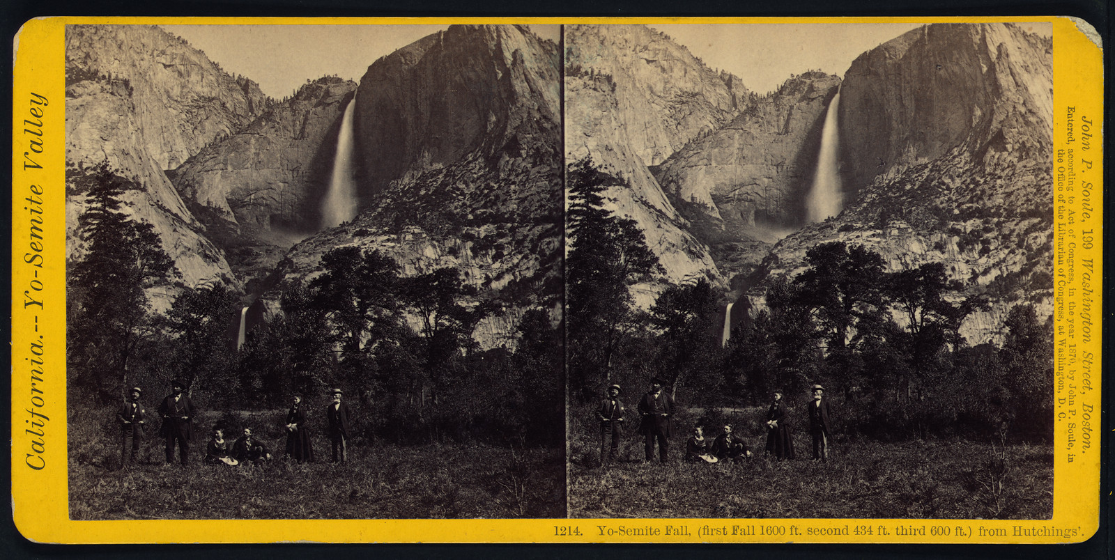 Yo-Semite Fall, from Hutchings, stereoview card — stereograph