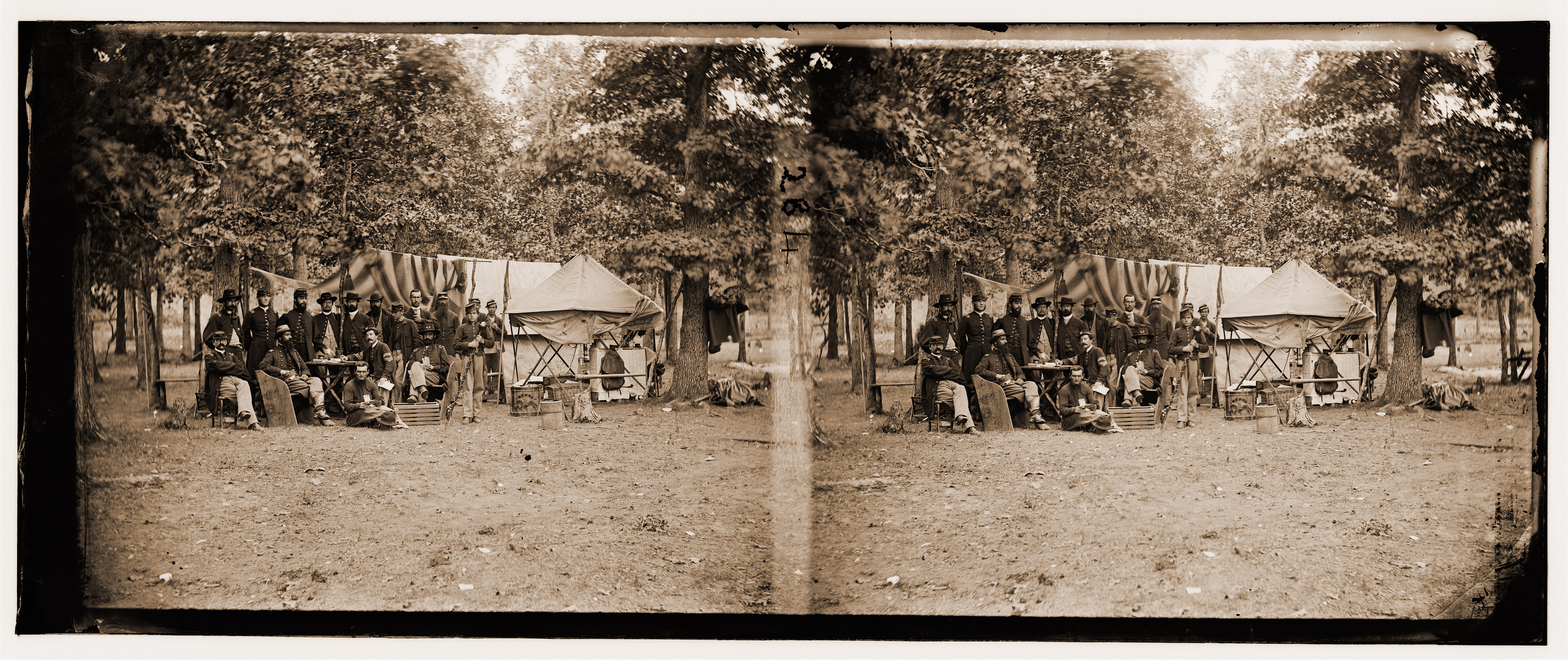 Bealton Virginia. Regimental staff 93d New York Volunteers, 1863 — historic photograph