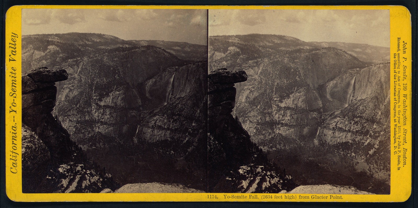 Yo-Semite Fall (2634 feet high) from Glacier Point, 1870 — historic photograph