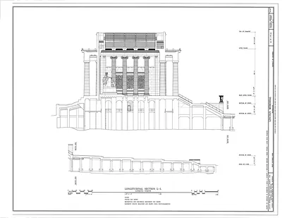 Longitudinal Section L-L, Lincoln Memorial, Looking North