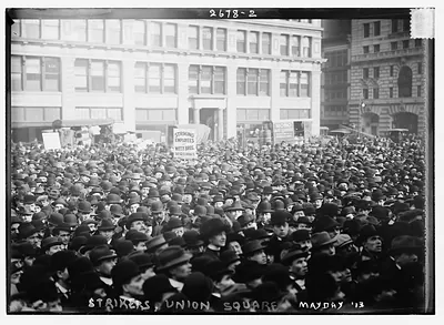 Strikers, Union Sq., May Day, 1913