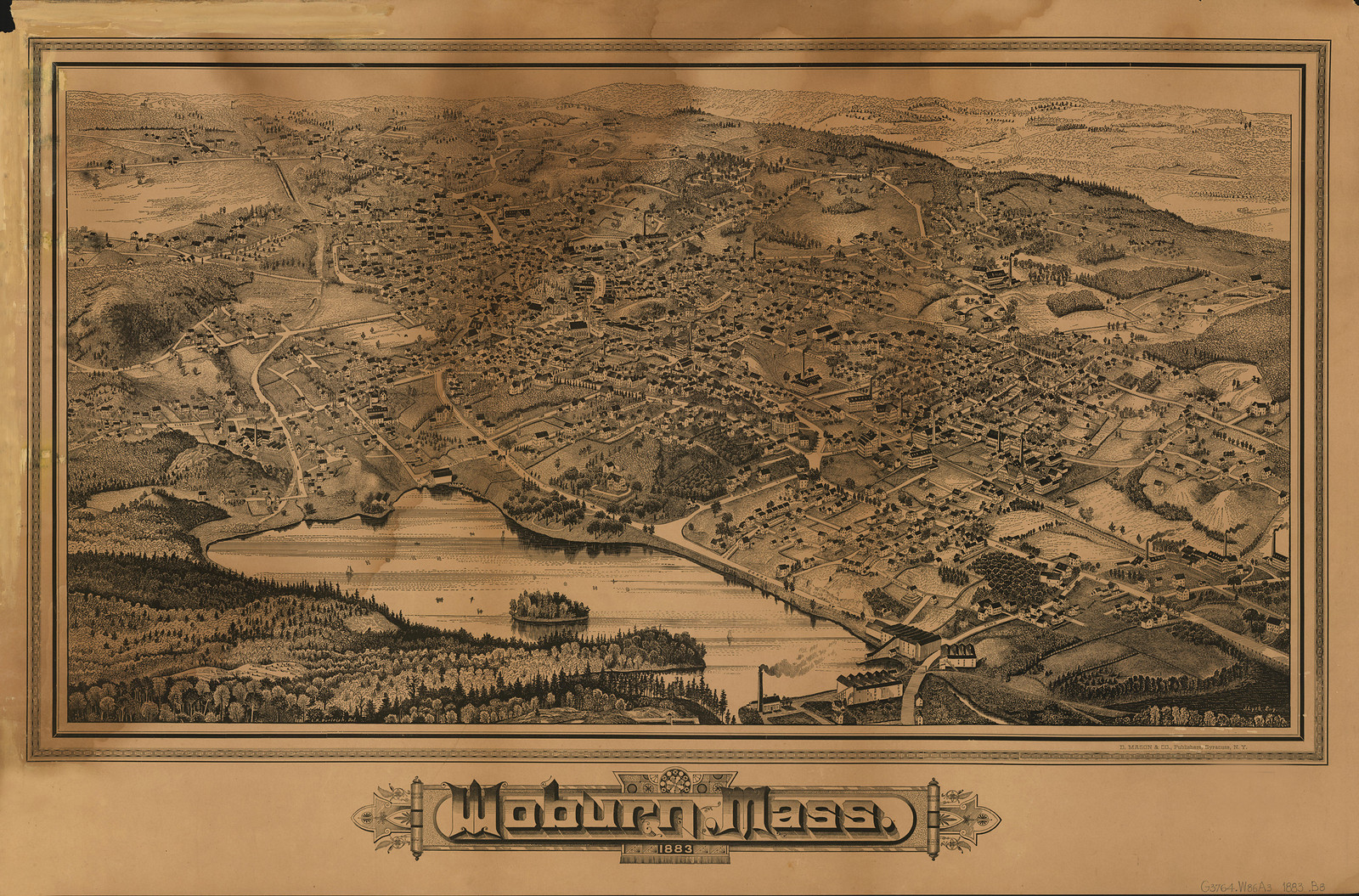Woburn, Massachusetts, 1883, 1883 — antique map