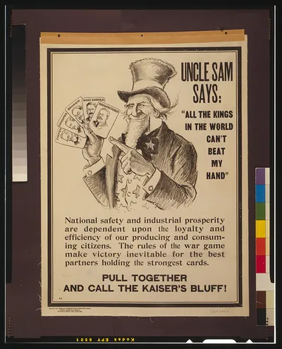 Uncle Sam says: All the kings in the world can't beat my hand"