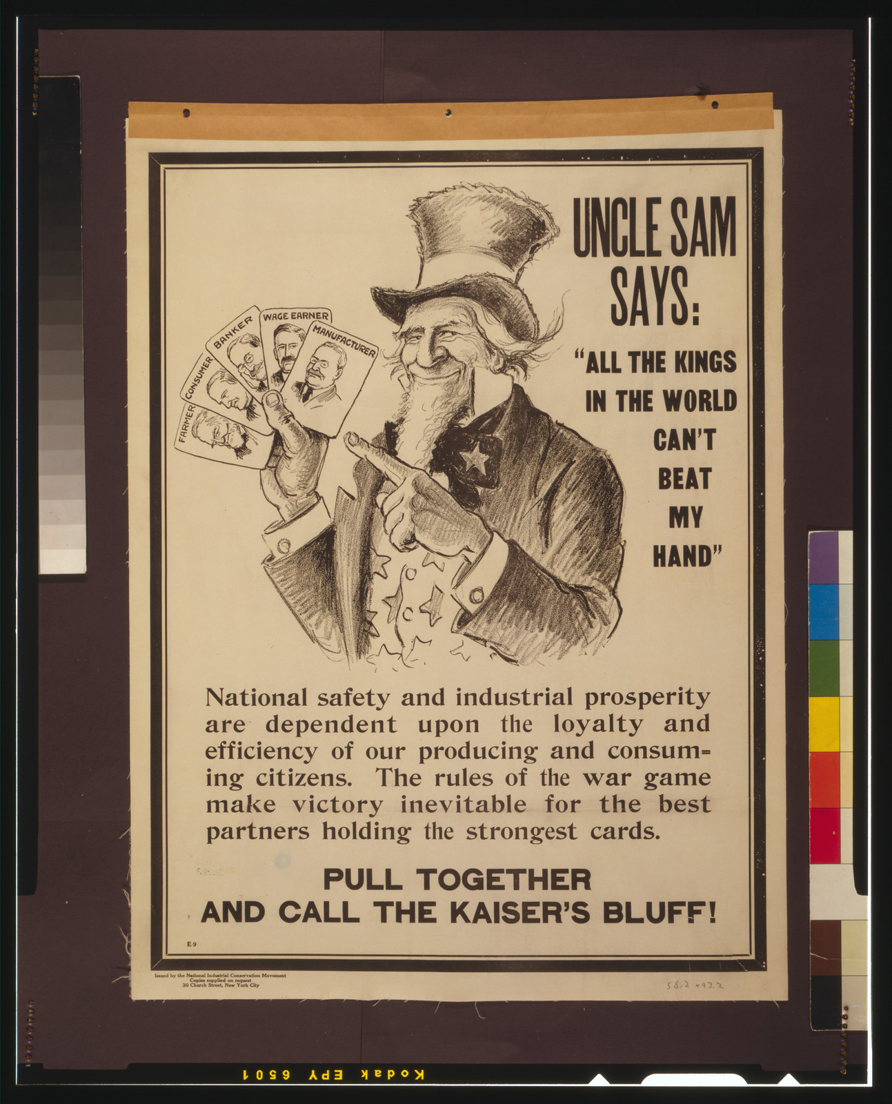 Uncle Sam says: All the kings in the world can't beat my hand", [1917] — vintage poster