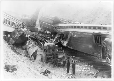 Wreck on the Chicago, Milwaukee & Puget Sound Railway, May 30, 1911, near Marnego, Wash.