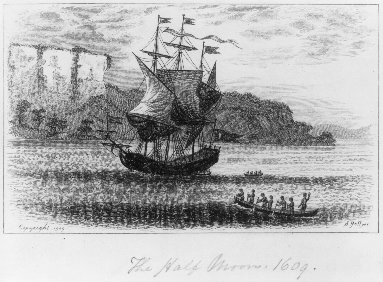 Henry Hudson's Half Moon, 1609, c1909 September 2. — historic print