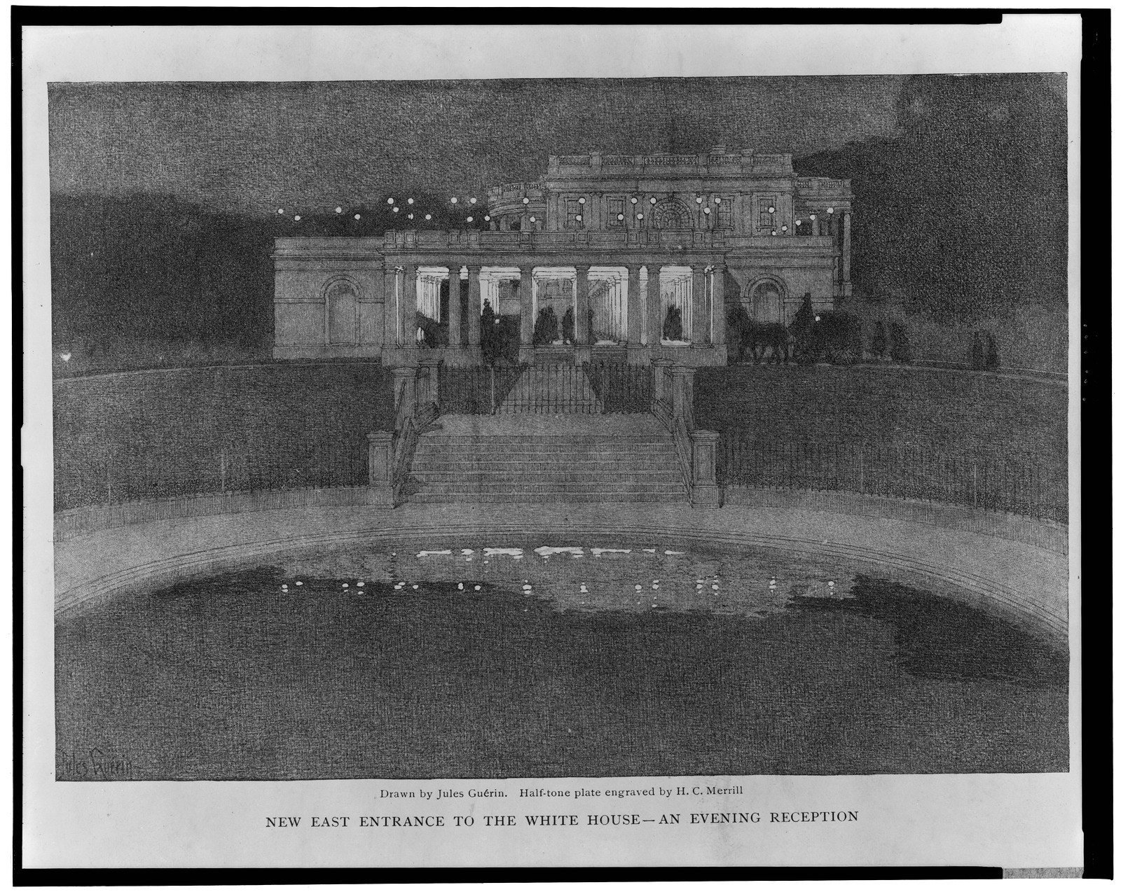 [The White House, Pennsylvania Avenue, N.W., Washington, D.C. New east entrance], and Engineering (ADE) Drawings" (http://www.loc.gov/rr/print/res/103_ade.html)." — historic print