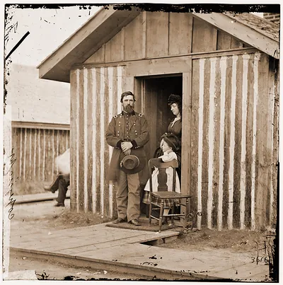 City Point Virginia. Gen. John A. Rawlins wife and child at Grants headquarters