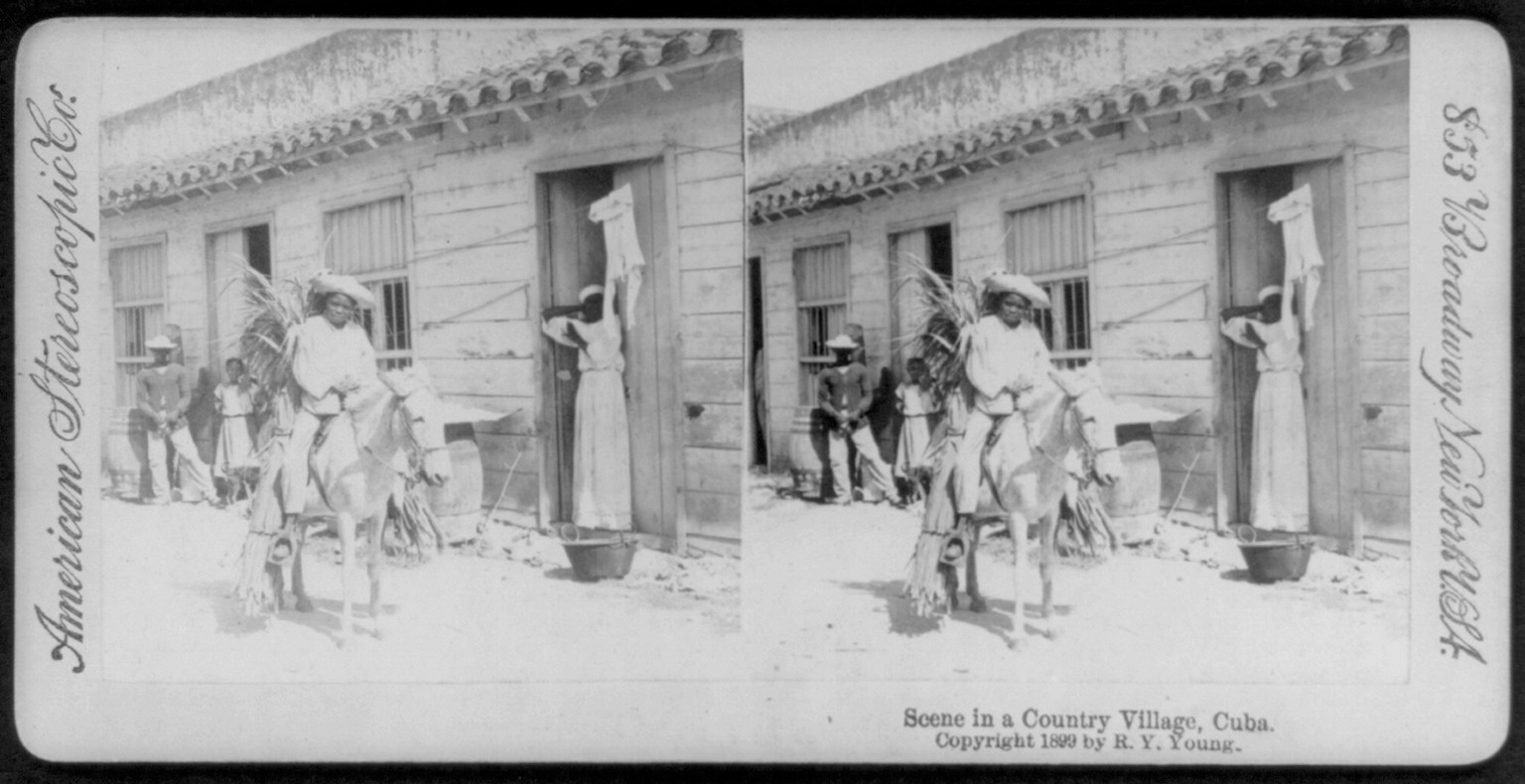 Scene in a country village, Cuba, c1899. — historic photograph