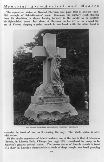 Von Glahn Memorial, Greenwood Cemetery, Brooklyn [with page of text]