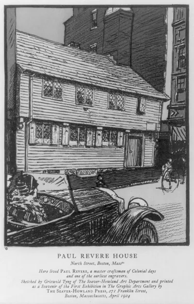 Paul Revere house, North Street, Boston, Masstts. / sketched by Griswold Tyng.