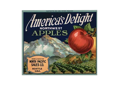 America's Delight Northwest Apples crate label