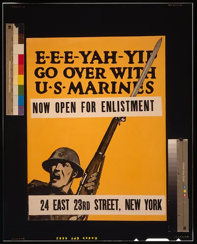 E-e-e-yah-yip Go over with U.S. Marines.