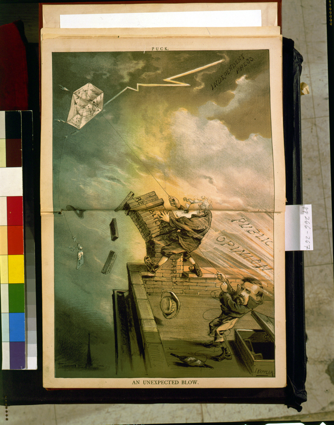 An unexpected blow / J. Keppler., 1880 March 10. — antique lithograph