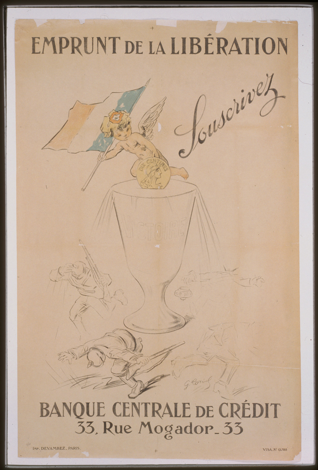Emprunt de la Libération: Souscrivez war loan poster, 1918 — vintage poster