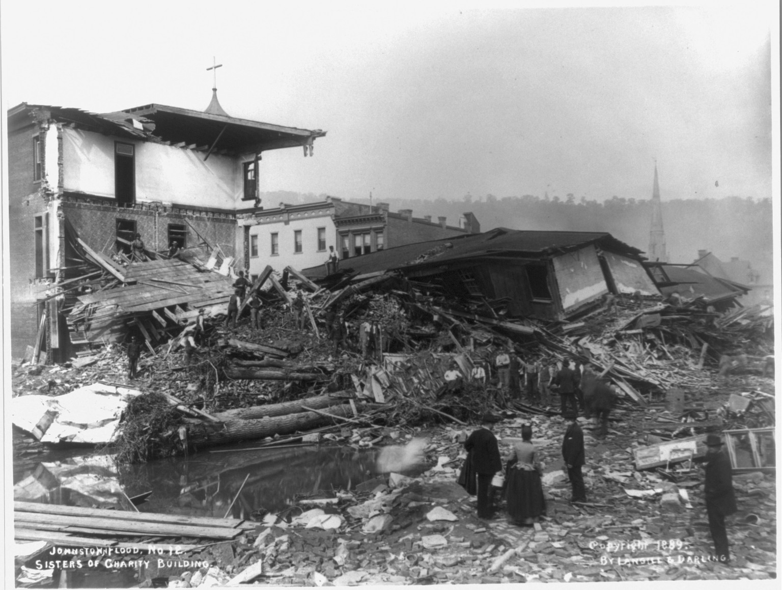 Johnstown Flood, 1889: Sisters of Charity building #12, c1889. — historic photograph