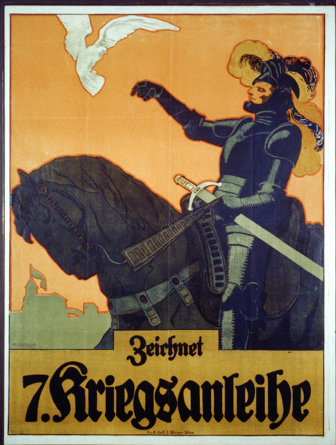 Zeichnet 7. Kriegsanleihe / A. Karpellus., Wien : J. Weiner, 1917. — vintage poster