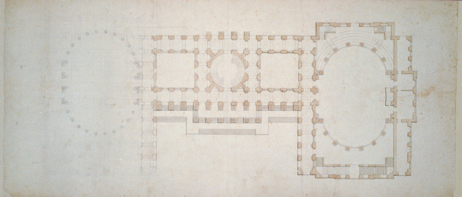 [United States Capitol, Washington, D.C. Floor plan], and Engineering (ADE) Drawings" (http://www.loc.gov/rr/print/res/103_ade.html)." — historic drawing