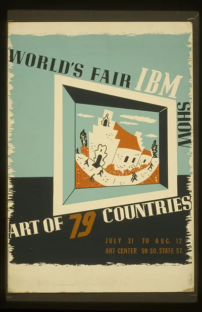 Worlds fair IBM show Art of 79 countries.