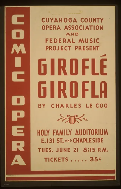 Cuyahoga County Opera Association and Federal Music Project present Giroflé Gi