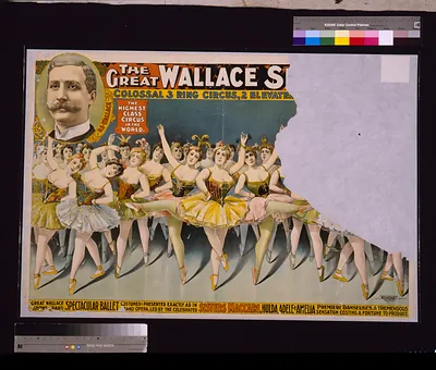 The great Wallace s[hows] : colossal 3 ring circus, 2 elevate[d stages]