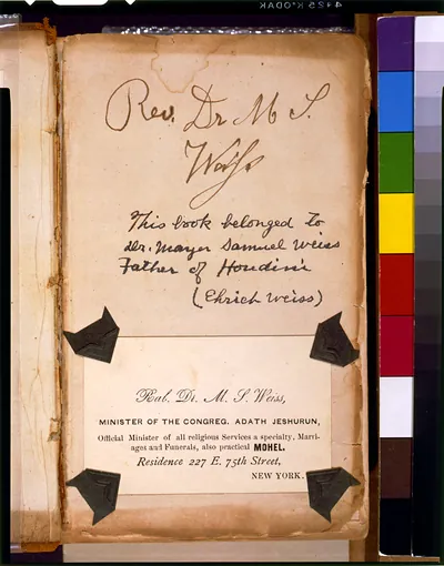 [Fly-leaf and first page of the Bible of Rabbi Samuel Weiss]