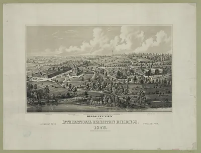 Birds Eye View of the International Exhibition Buildings, 1876