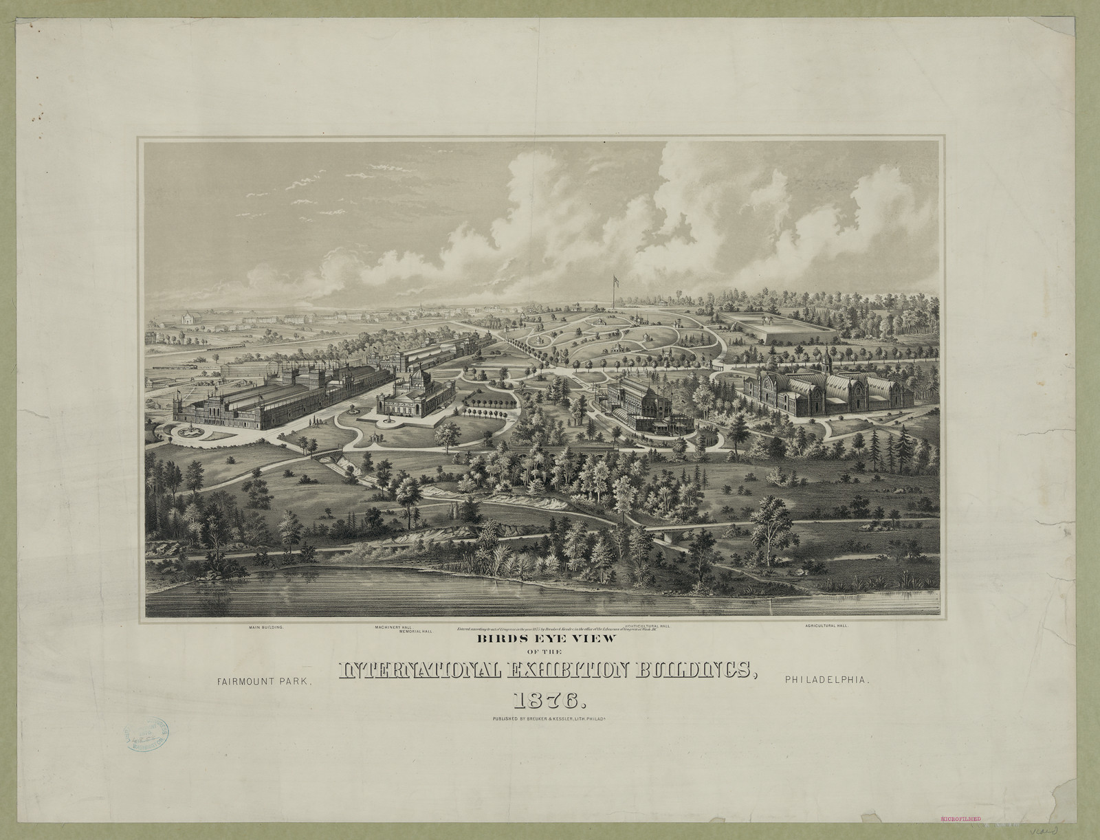 Birds Eye View of the International Exhibition Buildings, 1876 — historic image