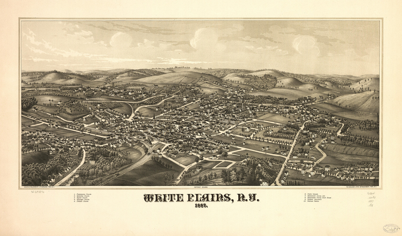 White Plains, New York, 1887, 1887 — antique map