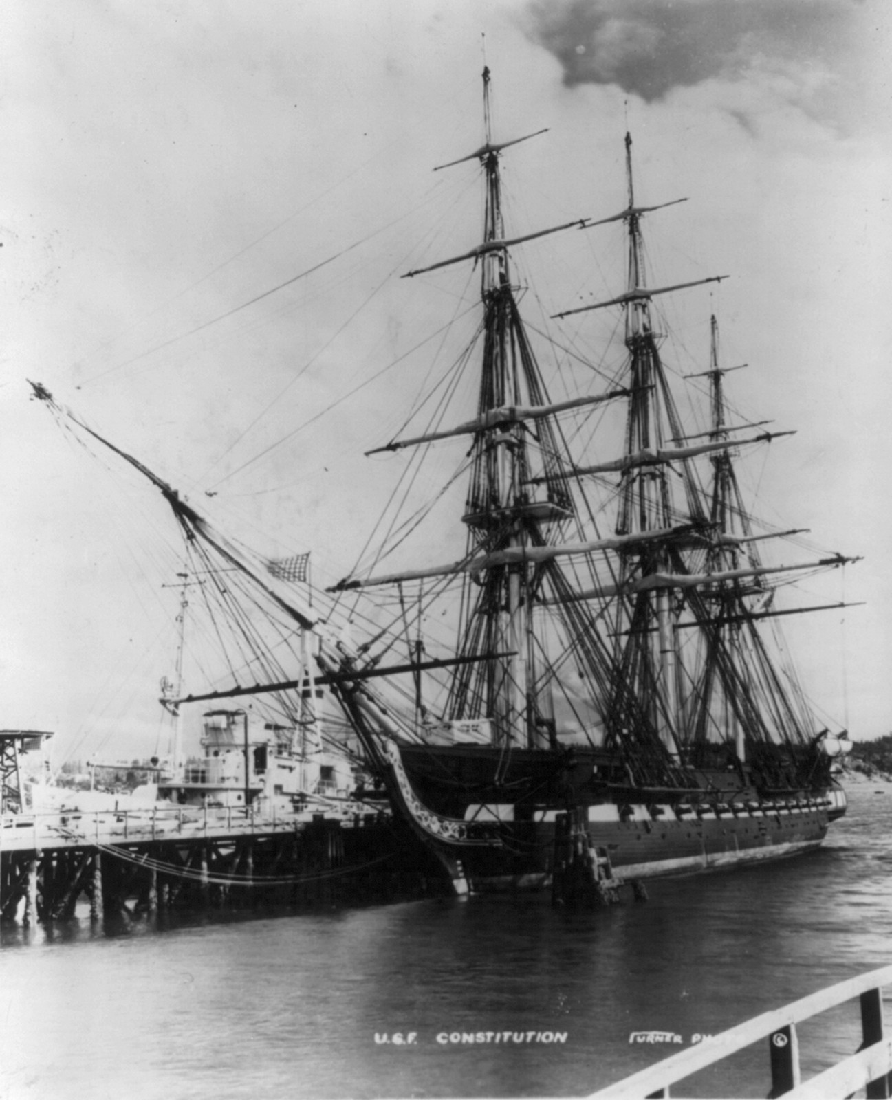 U.S.S. CONSTITUTION [at dock], c1933 July 24. — historic photograph
