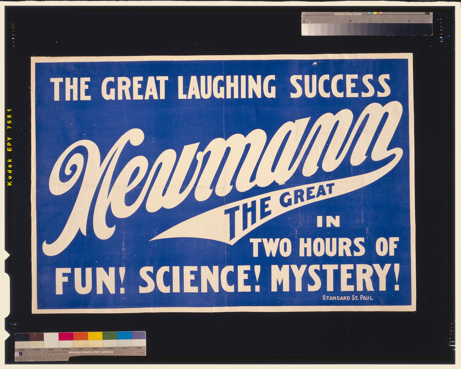 The great laughing success, Newmann the Great in two hours of fun! science! mystery!, St. Paul : Standard, [ca. 1930] — vintage poster