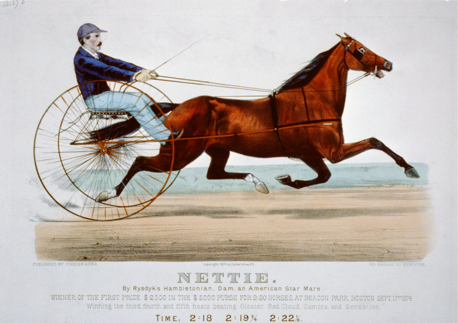 Nettie: by Rysdyk's Hambletonian, dam, and American star mare, New York : Published by Currier & Ives, c1874. — antique lithograph