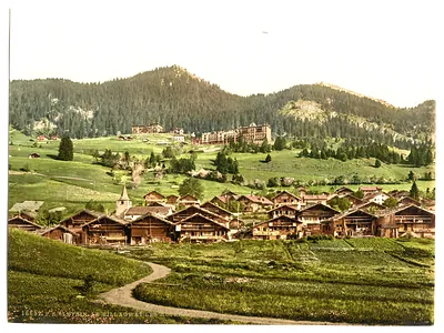 Leysin general view of village and hotels Nand Canton of Switzerland