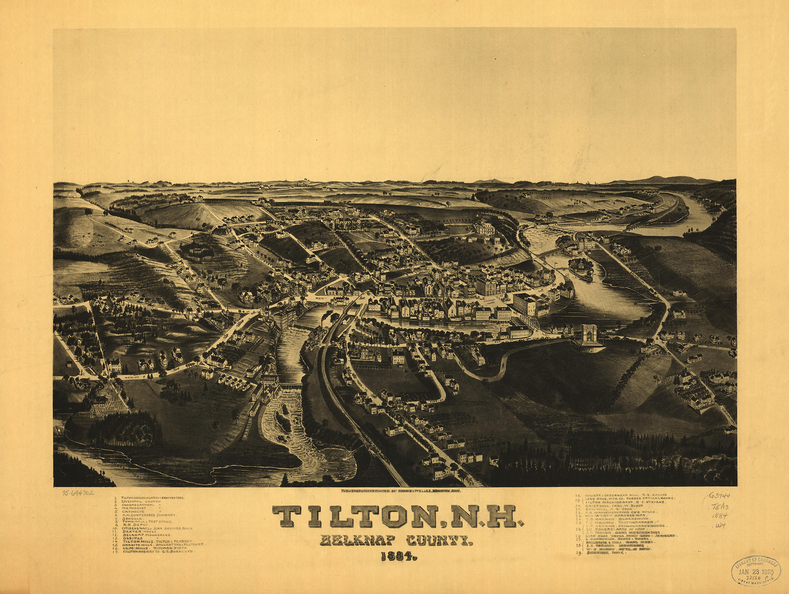 Tilton, New Hampshire, 1884, 1884 — antique map