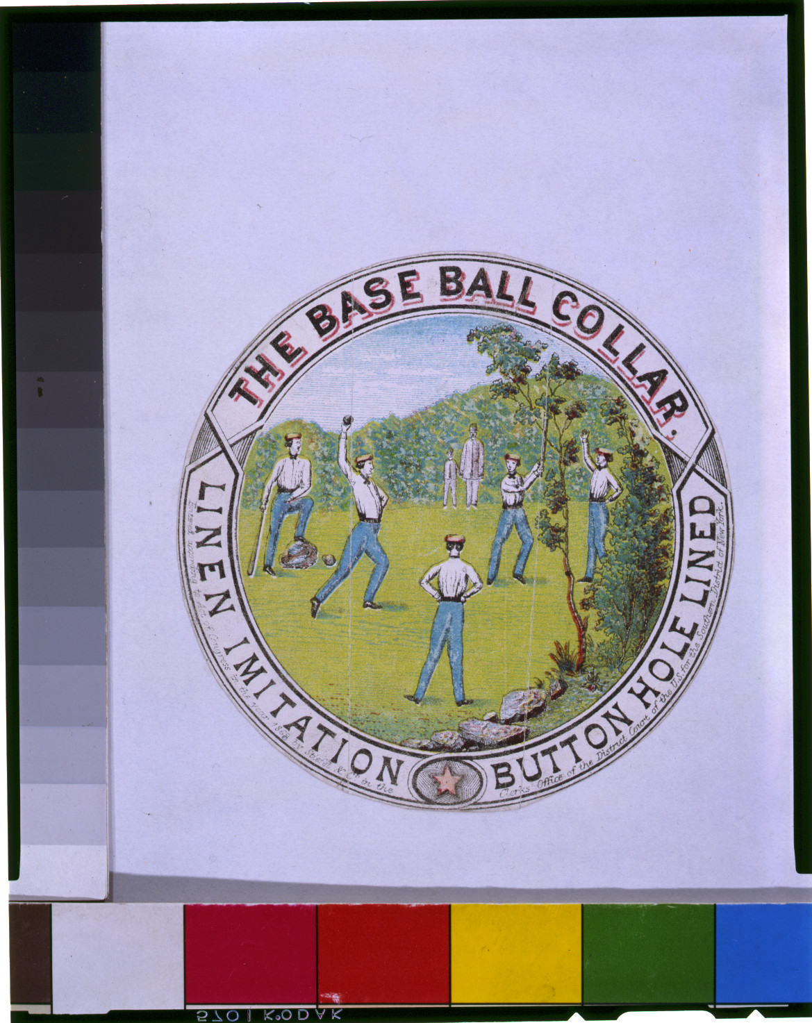 The base ball collar, c1869. — antique lithograph