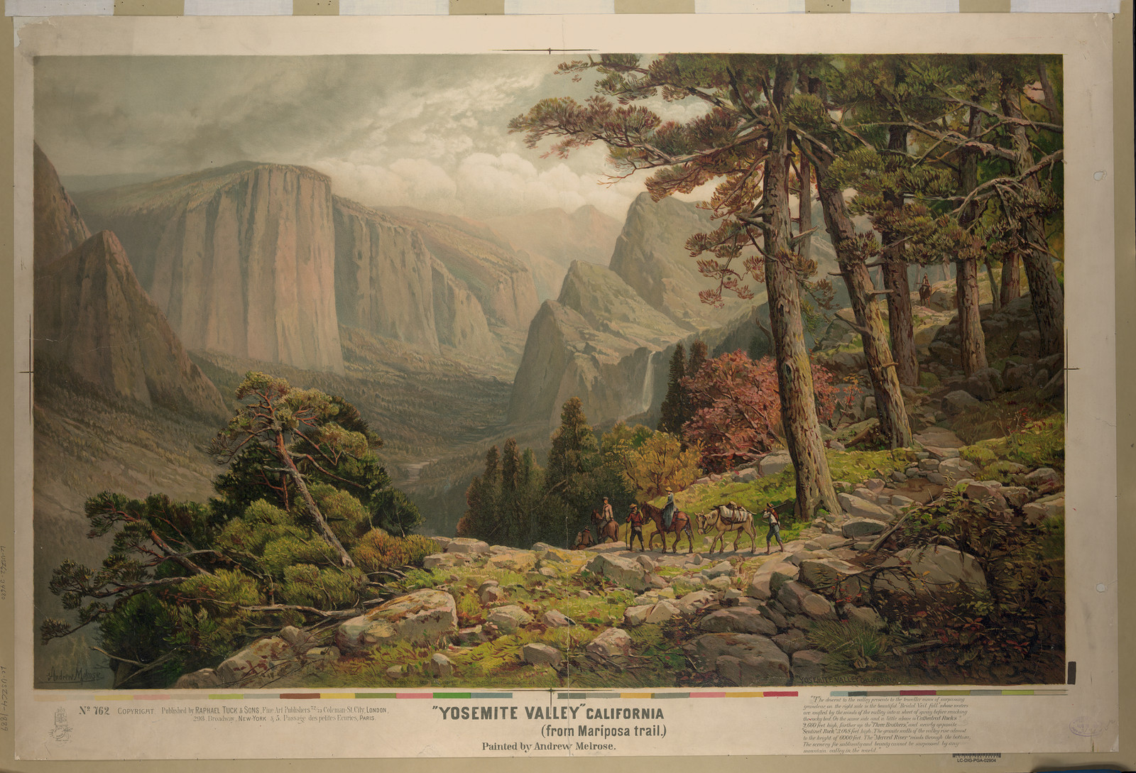 Yosemite Valley, California (from Mariposa trail) — historic image