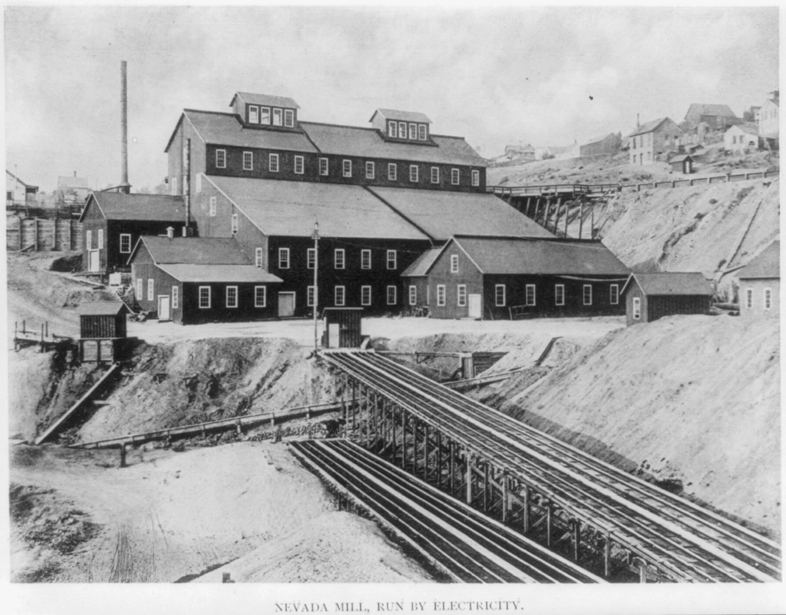 [Silver mining: Nevada Mill, run by electricity], c1890. — historic print