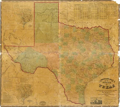 Tears Light - Presslers map of the state of Texas 1857, Texas