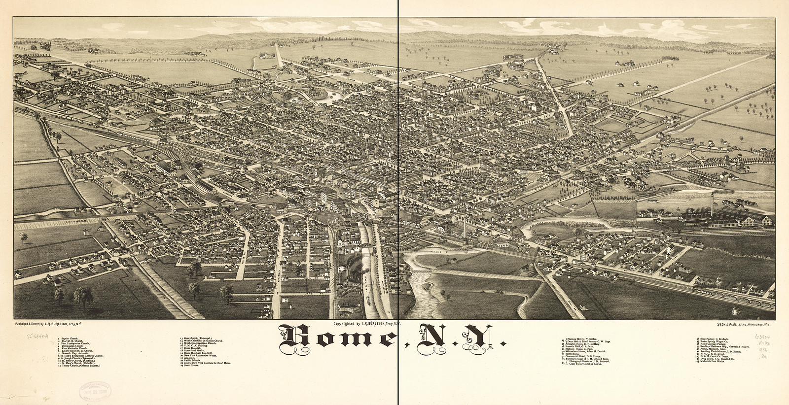 Rome, New York, 1886, 1886 — antique map