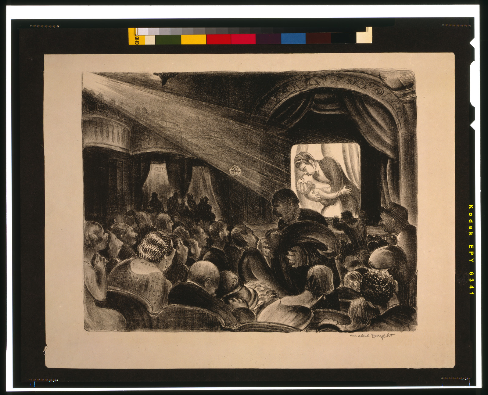 [The clinch, movie theatre] / Mabel Dwight., [1928] — antique lithograph
