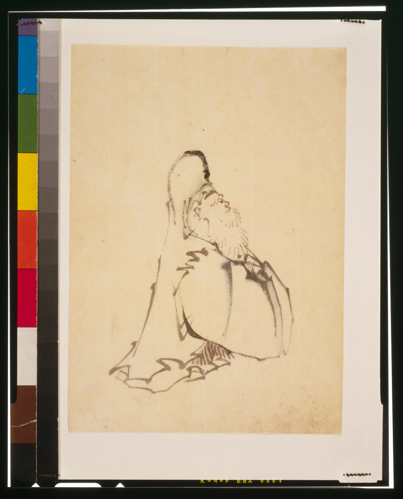 [Fukurokuju, the god of wisdom, wealth, long life, and happiness, one of the seven lucky gods, standing, facing left], [between 1830 and 1850] — historic drawing