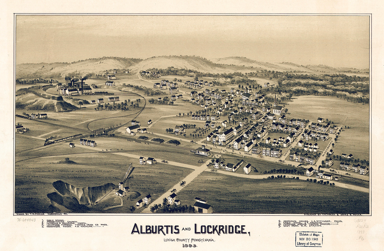 Alburtisand Lockridge, Pennsylvania — antique map