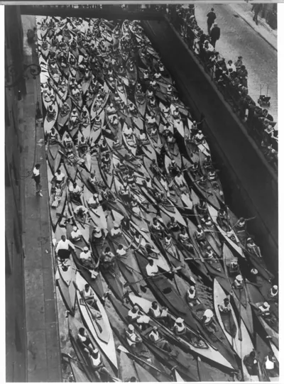 Rally for Kayak Paddlers. Berlin Olympics, 1936