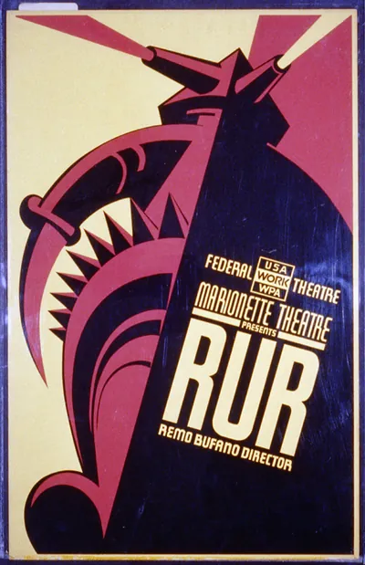 Federal Theatre - Marionette Theatre presents RUR Remo Bufano director.