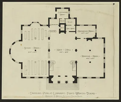 Carnegie Public Library, Fort Worth, Texas, floor plan