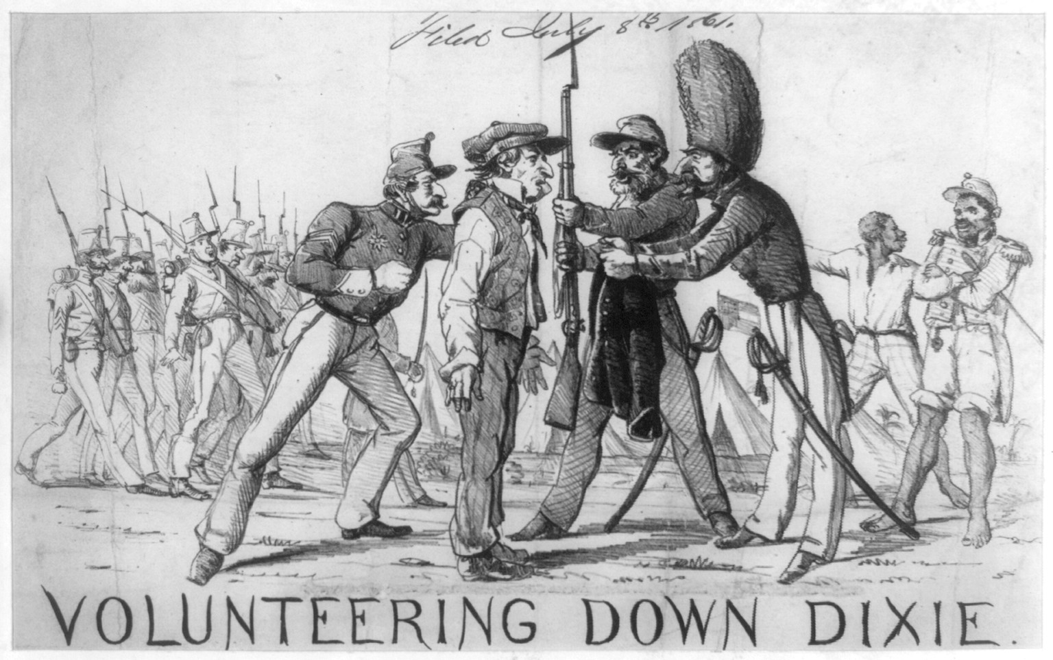 Volunteering down Dixie, [Cincinnati : Ehrgott & Forbriger], 1861. — antique lithograph